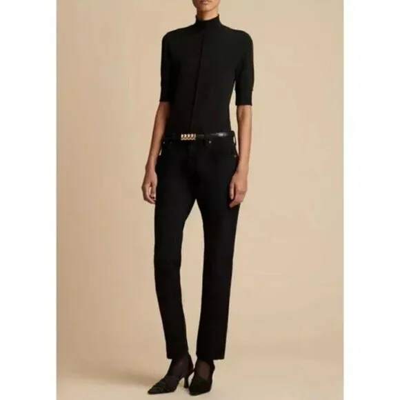 💕KHAITE💕 The Kyle Low Rise Straight Leg Jeans ~ Wilcox Faded Black 28 NWT - Picture 3 of 9